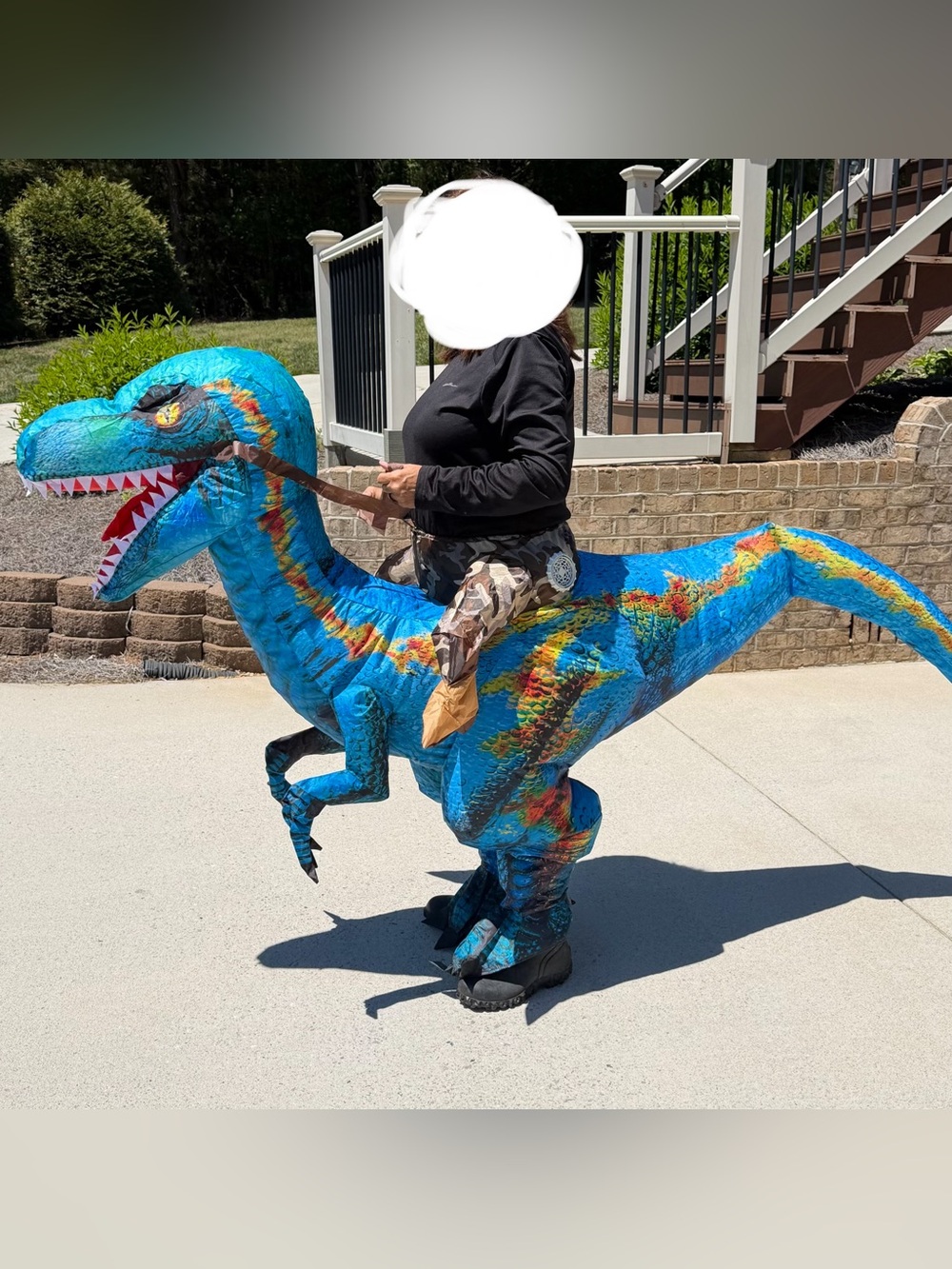 Spooktacular Creations Adult Inflatable Dinosaur Costume - Riding A Raptor